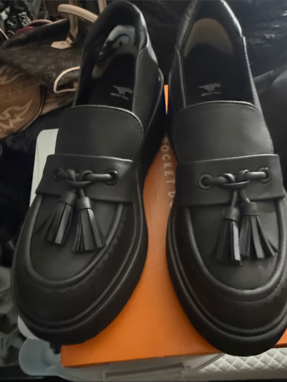Rocket Dog Black Chunky Tassel Loafers Women’s Size 10